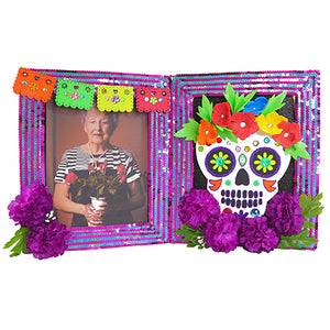 Portarretrato Con Calavera Calada