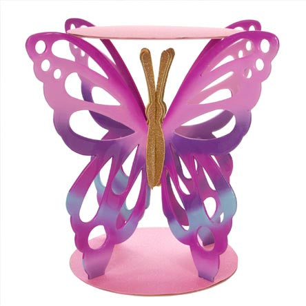 Mariposa 3D de madera púrpura, Letras Decorativas Grandes