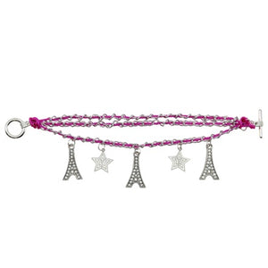 Pulsera Cadena Fiusha Con Torre Eiffel