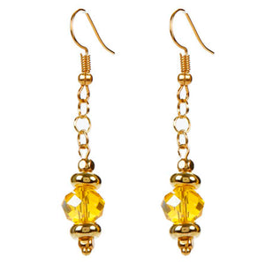 Aretes De Rondel Amarillo Y Oro
