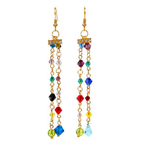 Aretes Largos De Cristales Surtidos