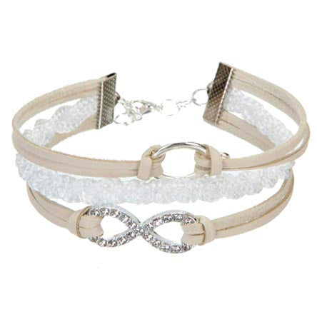 Pulsera Triple Con Cordón Marfil/Blanco