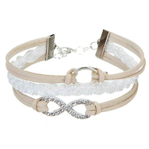 Pulsera Triple Con Cordón Marfil/Blanco