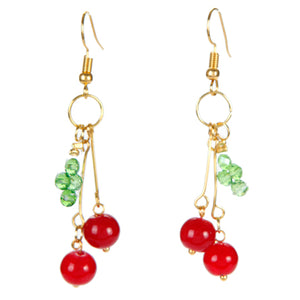 Aretes De Cerezas Con Cristales