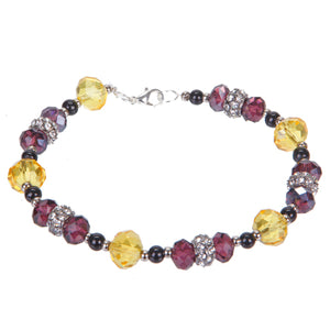 Pulsera De Rondeles Amarillo/Morado