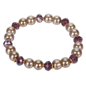 Pulsera De Perlas Topacio Con Rondel Morado