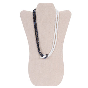 Collar Doble De Rondeles Negro Y Blanco