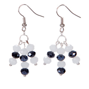 Aretes De Rondel Negro Y Blanco