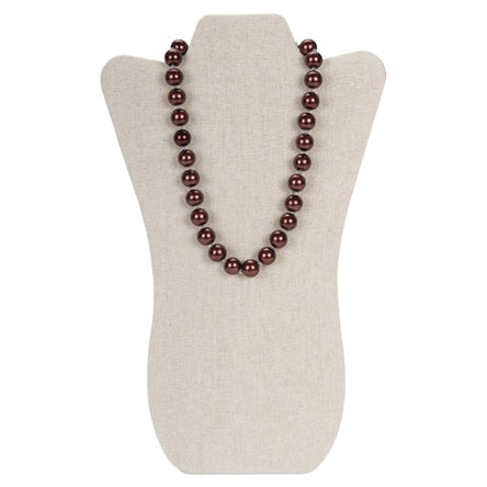 Collar De Perlas Café Con Bola De Filigrana