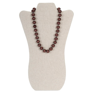 Collar De Perlas Café Con Bola De Filigrana