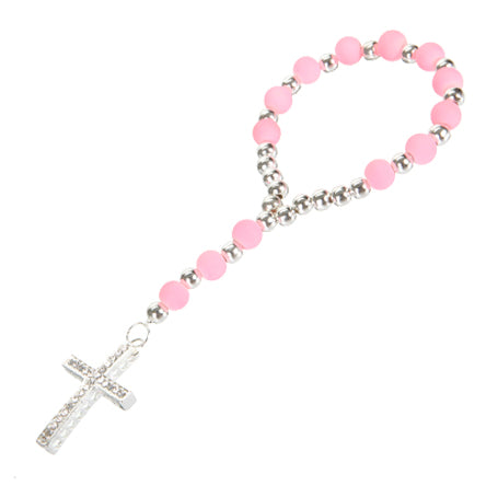 Decenario Con Cuentas Rosas Y Plateadas | Proyecto | Fantasias Miguel ...