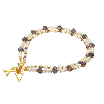 Pulsera Doble Con Perlas Y Dijes