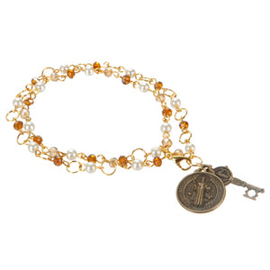 Pulsera Con Llave Y Medalla De San Benito