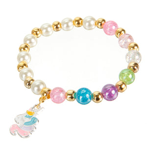 Pulsera Multicolor Con Dije De Unicornio