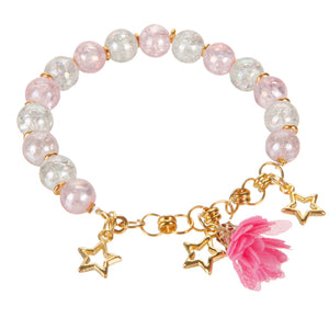 Pulsera Con Estrellas Y Dije De Flor