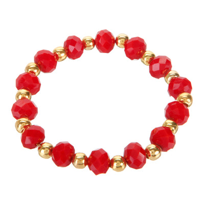 Fantasías Miguel Clave:BL454 Pulsera Rondel Opaco  Rojo