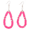 Fantasías Miguel Clave:BL516 Aretes Cuenta Plastica Rosa Y Aros Metalicos