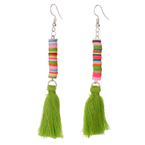 Aretes Multicolor Con Borlas