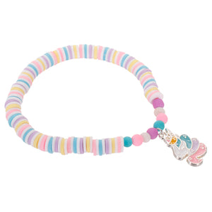 Pulsera Con Dije De Unicornio Y Cuenta Caucho