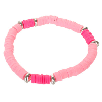 Fantasías Miguel Clave:BL539 Pulsera Ensartada Con Cuenta Plastica Rosa/Fiusha