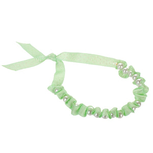 Pulsera Con Perlas Y Listón Menta