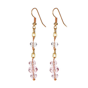Aretes Largos De Cadena Y Rondeles De Cristales