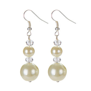 Aretes Con Perlas Y Rondeles De Cristal