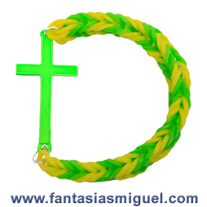 Pulsera Con Cruz Limón/Amarillo