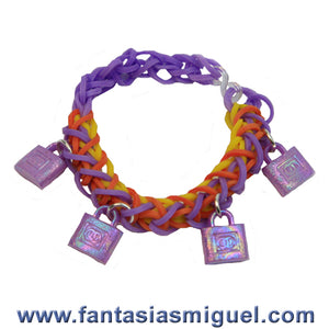 Pulsera Con Dije Morado Ab