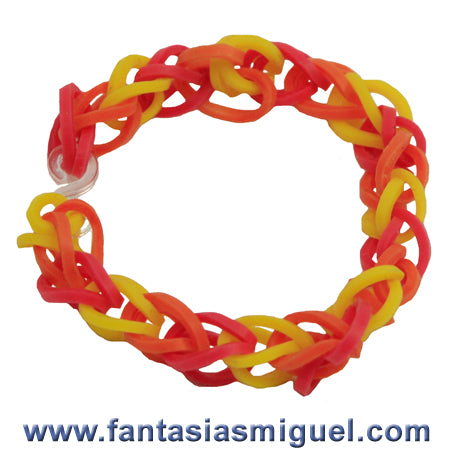 Pulsera Cadena Sencilla Amarillo/Naranja/Rojo