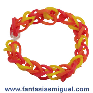 Pulsera Cadena Sencilla Amarillo/Naranja/Rojo