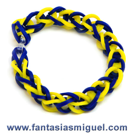 Pulsera Cadena Sencilla Amarillo/Azul