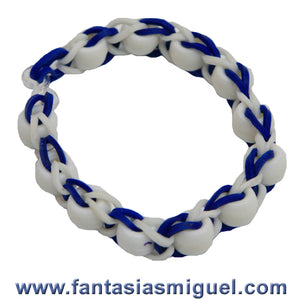 Pulsera Cadena Sencilla Blanco/Azul