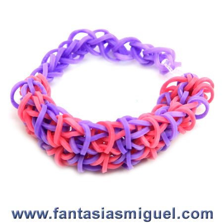 Pulsera Doble Rombo Morado/Rosa