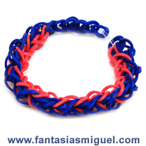 Pulsera Diamante Rojo/Azul