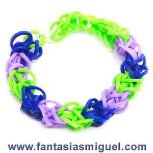 Pulsera Diamante Lima/Azul/Morado