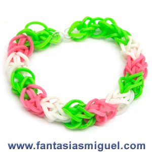 Pulsera Diamante Lima/Rosa/Blanco