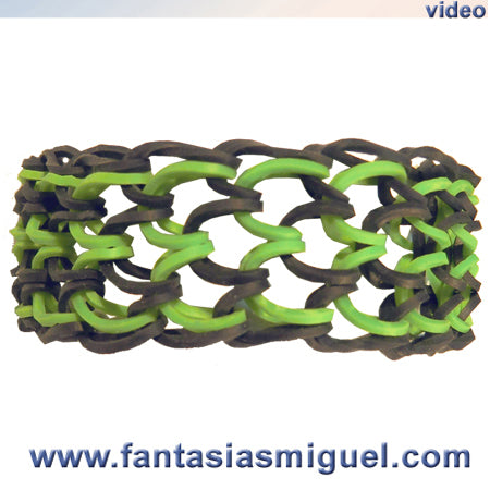 Pulsera Escama De Dragón Limón/Negro