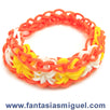 Fantasías Miguel Clave:CA1529 Pulsera Estrella Naranja-Blanco-Amarillo