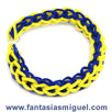 Fantasías Miguel Clave:CA1539 Pulsera Cadena Doble, Amarillo Azul