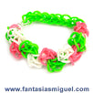 Fantasías Miguel Clave:CA1542 Pulsera Zig Zag Rosa/Blanco/Limón