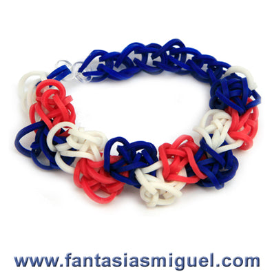 Fantasías Miguel Clave:CA1544 Pulsera Zig Zag Rojo/Blanco/Azul