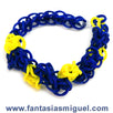 Fantasías Miguel Clave:CA1547 Pulsera Zig Zag Azul/Amarillo