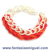 Fantasías Miguel Clave:CA1550 Pulsera Zipper Blanco-Naranja-Rojo