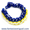 Fantasías Miguel Clave:CA1552 Pulsera Zipper Azul-Blanco-Amarillo