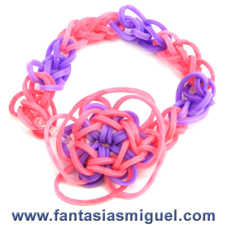 Pulsera Flor Rosa/Morado