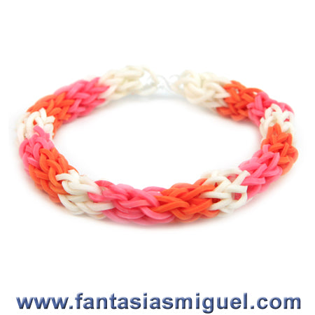 Pulsera Hexagonal, Blanco Rosa