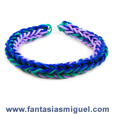 Pulsera Triangular Morado/Azul/Agua