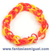 Fantasías Miguel Clave:CA1595 Pulsera Cadena Simple Amarillo/Rojo/Naranja