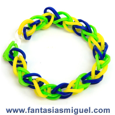 Fantasías Miguel Clave:CA1596 Pulsera Cadena Simple Amarillo/Limón/Azul